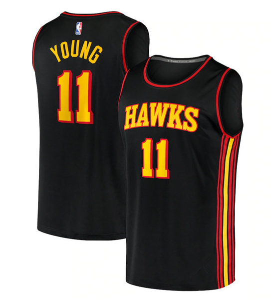 Men's Atlanta Hawks #11 Trae Young Black Stitched Jersey